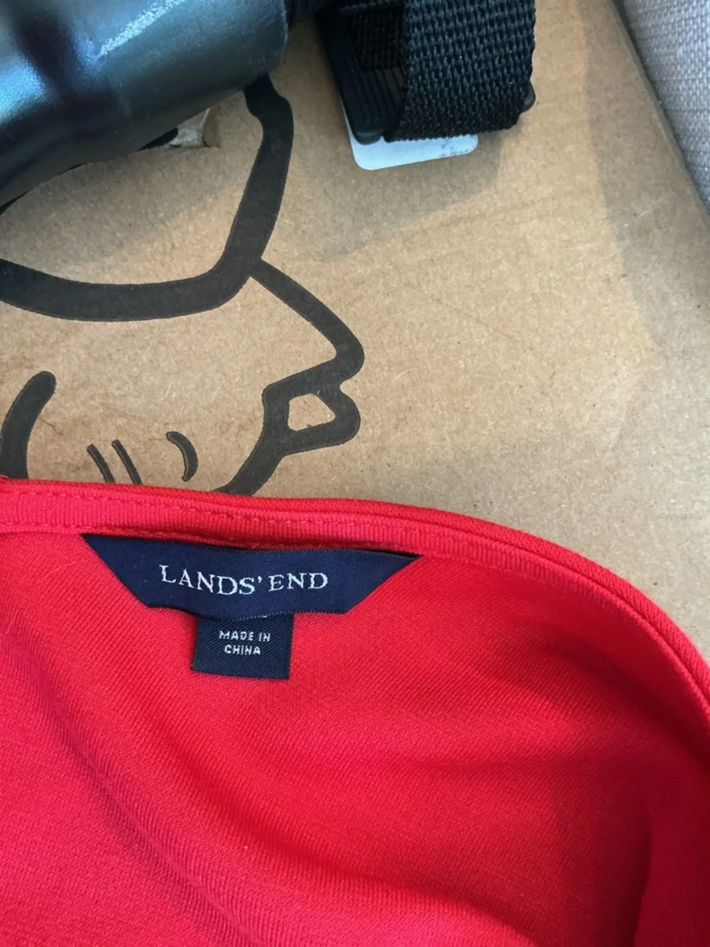 Lands' End Red Wrap Jumpsuit with Waist Tie - Picture 3 of 4